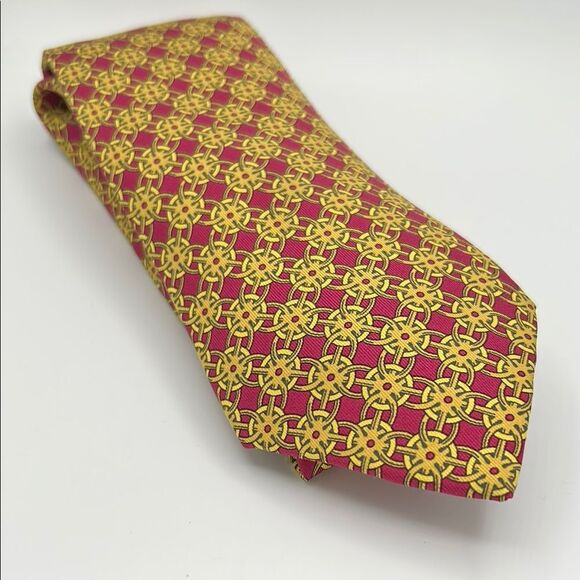 Vintage Hermes 100% Silk Tie 801 MA - Picture 1 of 5